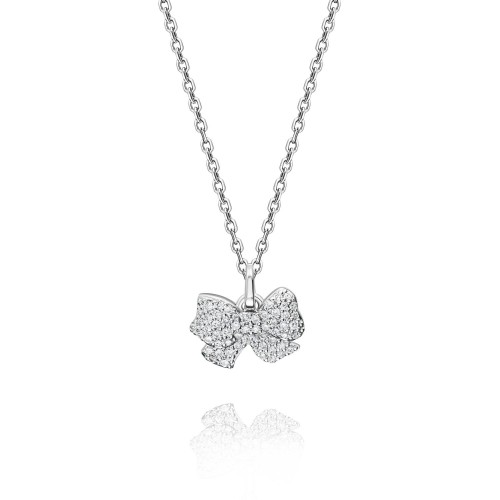 Children's necklace, 18-carat white gold with diamonds