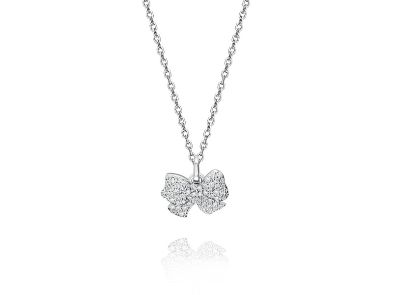 Children's necklace, 18-carat white gold with diamonds