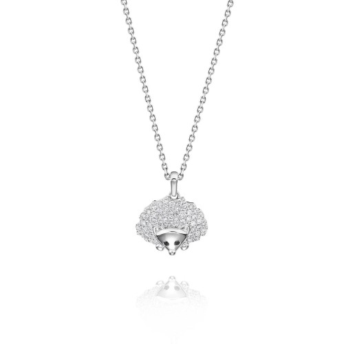 Children's necklace, 18-carat white gold with diamonds