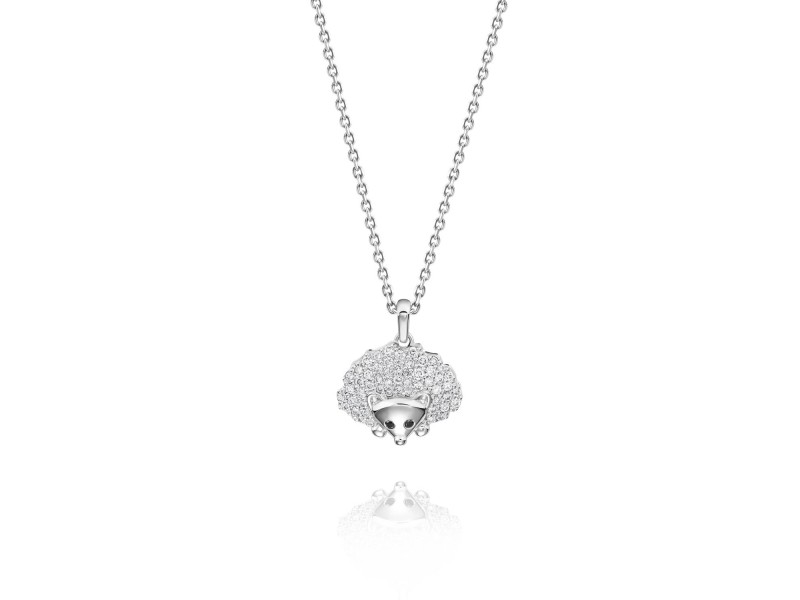 Children's necklace, 18-carat white gold with diamonds