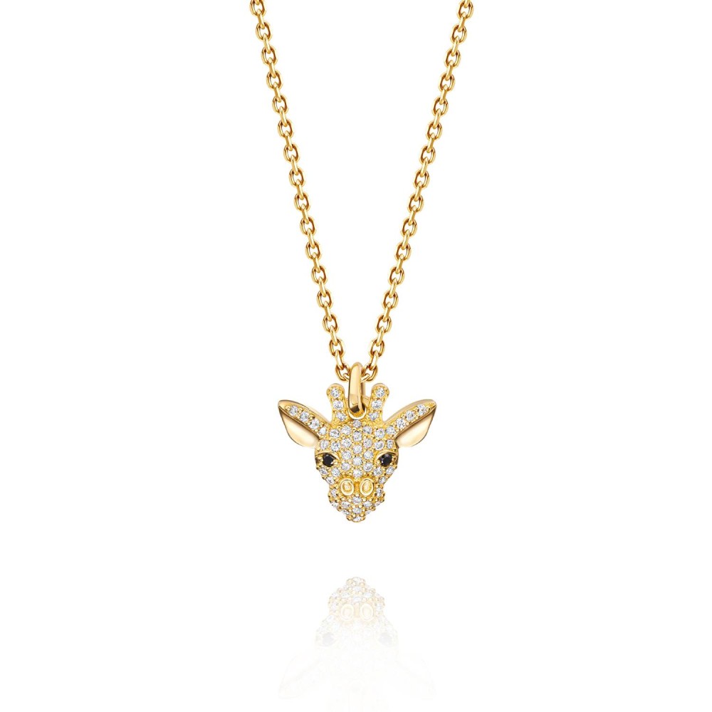 Children's necklace, 18-carat yellow gold with diamonds