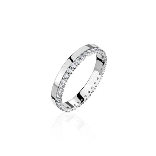 Wedding ring, 18-carat white gold with diamonds Wedding ring, 18-carat white gold with diamonds