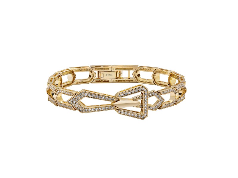 Bracelet, 18-carat yellow gold with diamonds