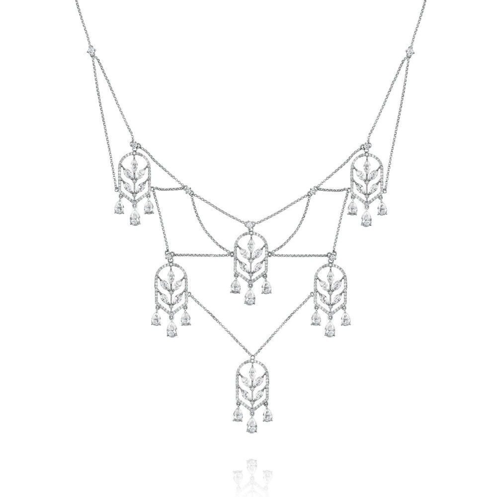 Necklace, 18-carat white gold with diamonds