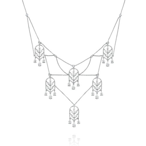Necklace, 18-carat white gold with diamonds