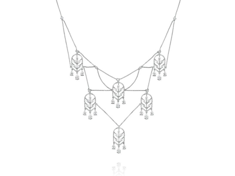Necklace, 18-carat white gold with diamonds
