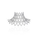 Cuff bracelet, 18-carat white gold with diamonds