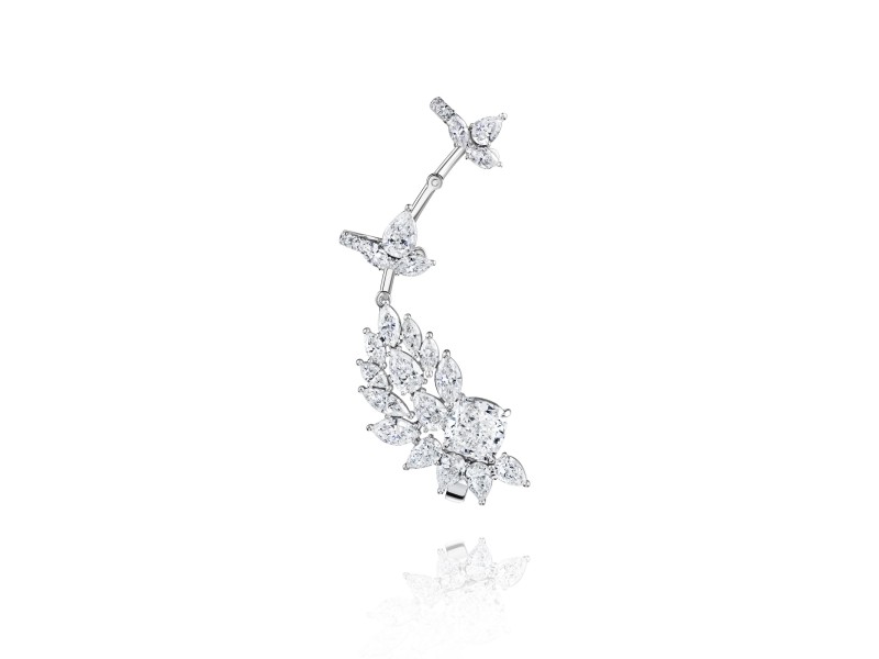 Earring Kaff, 18-carat white gold with diamonds