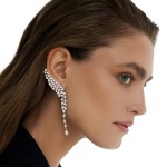 Earrings, 18-carat white gold with diamonds