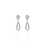 Earrings, 18-carat white gold with diamonds
