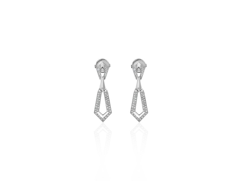 Earrings, 18-carat white gold with diamonds