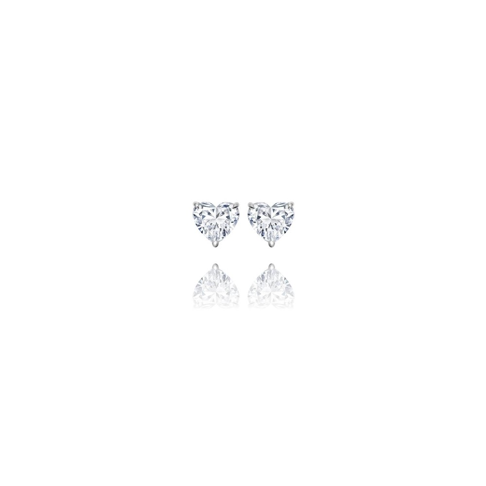 Stud earrings, 18-carat white gold with diamonds