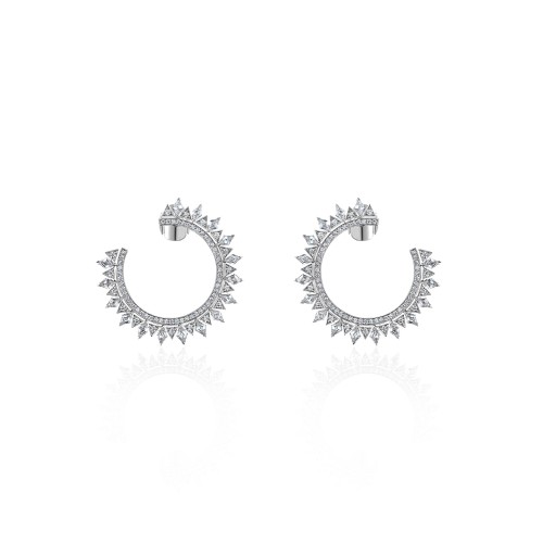 Earring, 18-carat white gold with diamonds