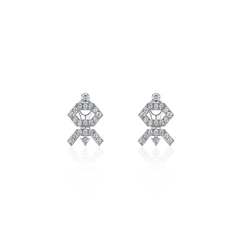 Earring, 18-carat white gold with diamonds