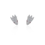 Earring, 18-carat white gold with diamonds
