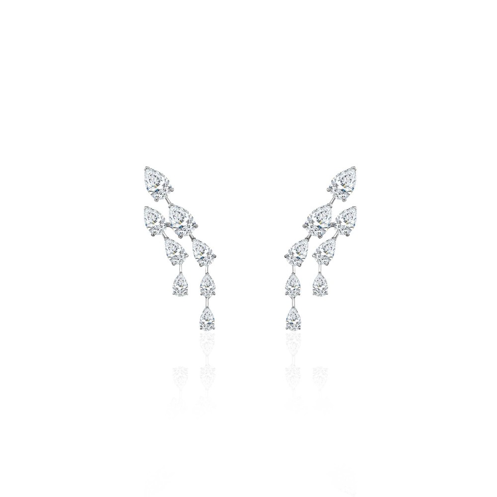 Earring, 18-carat white gold with diamonds