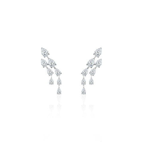 Earring, 18-carat white gold with diamonds Earring, 18-carat white gold with diamonds