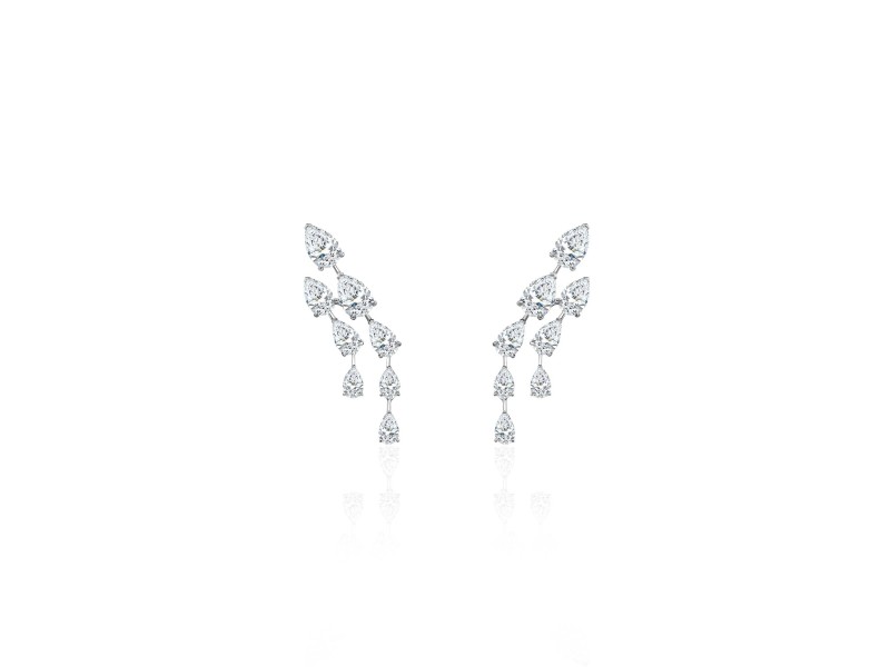 Earring, 18-carat white gold with diamonds