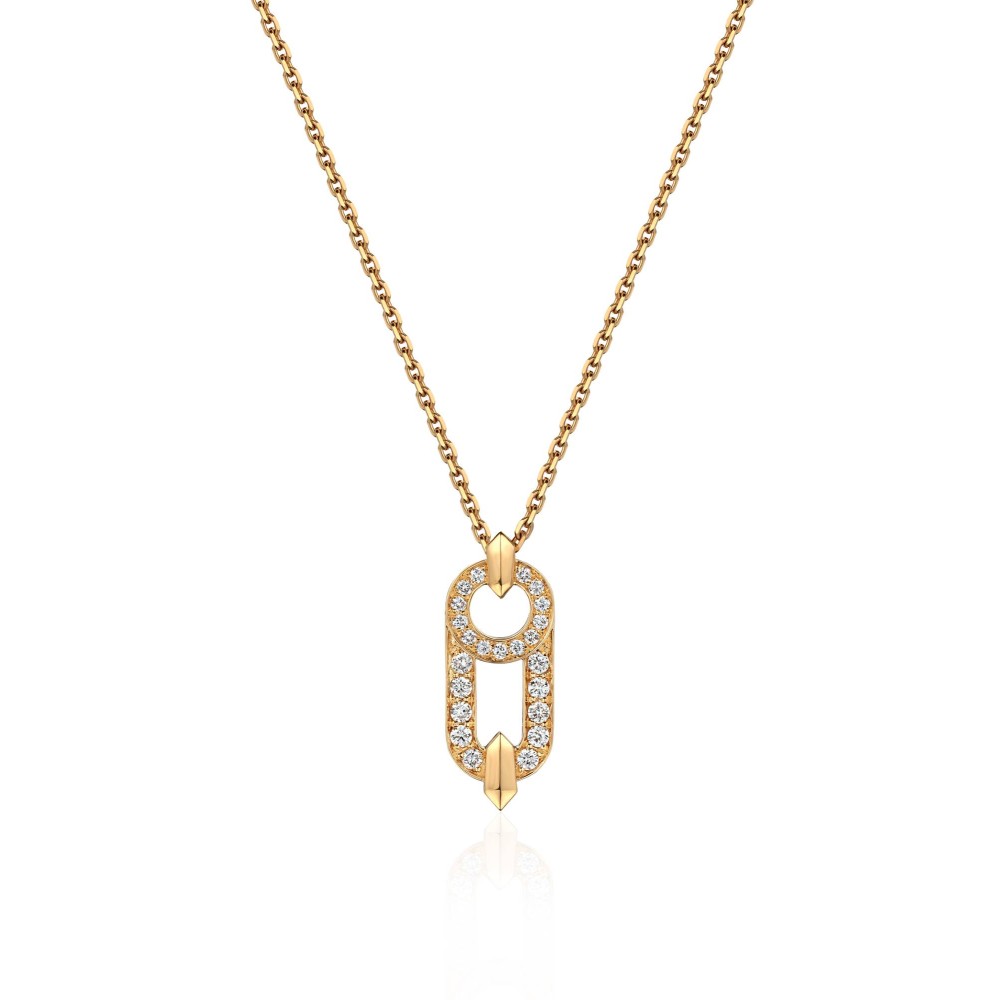 Necklace, 18-carat yellow gold with diamonds