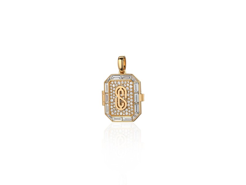 Book pendant, 18-carat yellow gold with diamonds