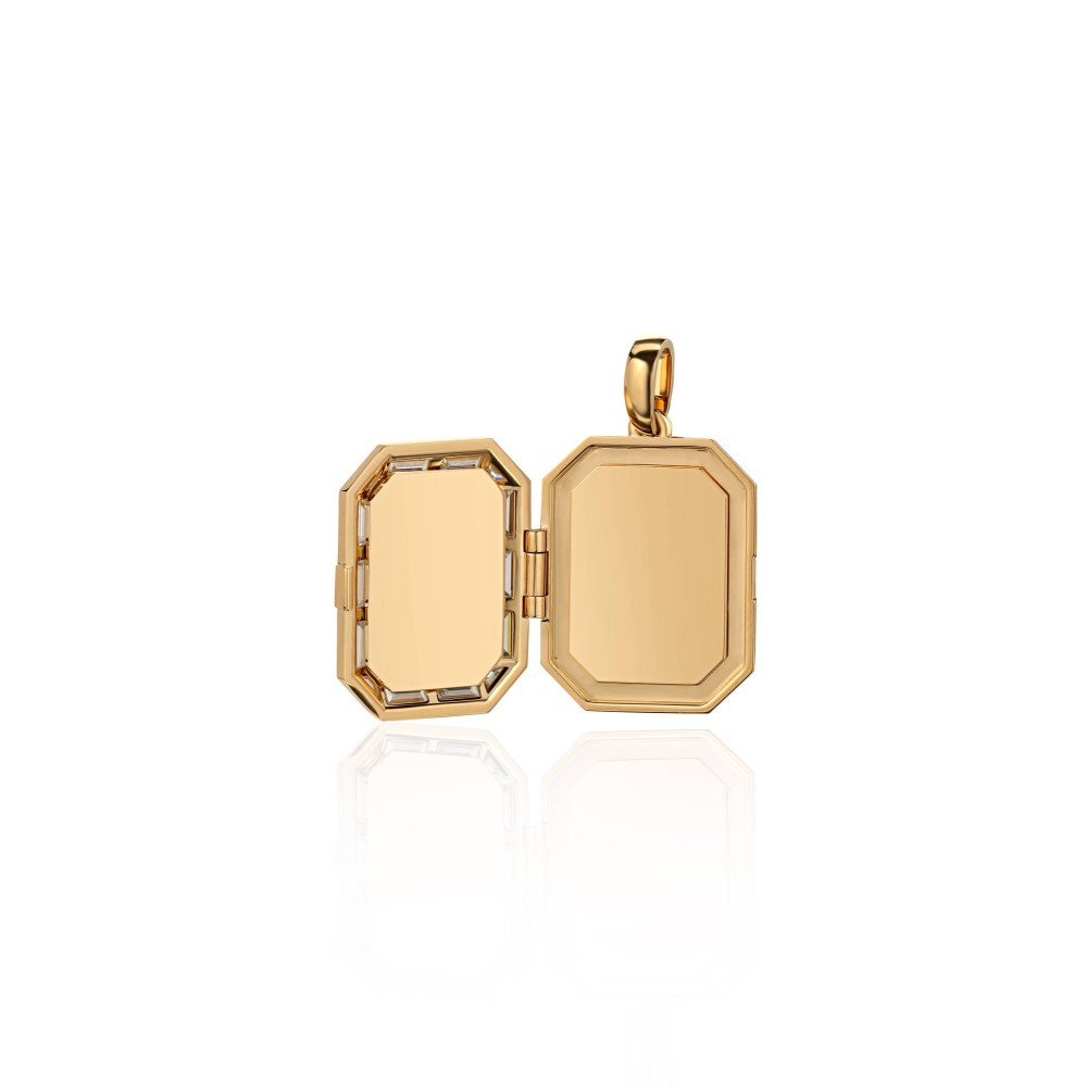 Book pendant, 18-carat yellow gold with diamonds