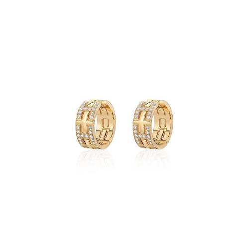 Earrings, 18-carat yellow gold with diamonds Earrings, 18-carat yellow gold with diamonds