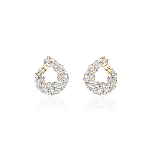 Earring, 18-carat yellow gold with diamonds Earring, 18-carat yellow gold with diamonds