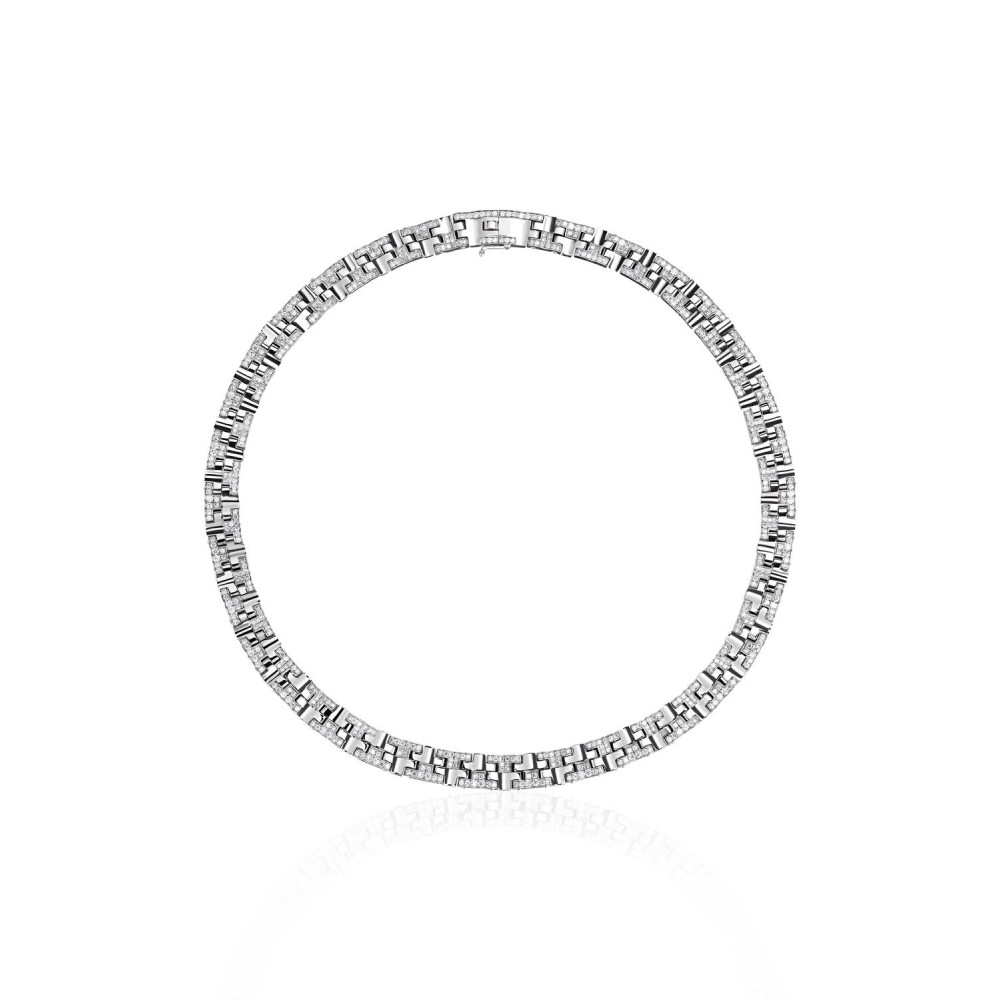 Necklace, 18-carat white gold with diamonds