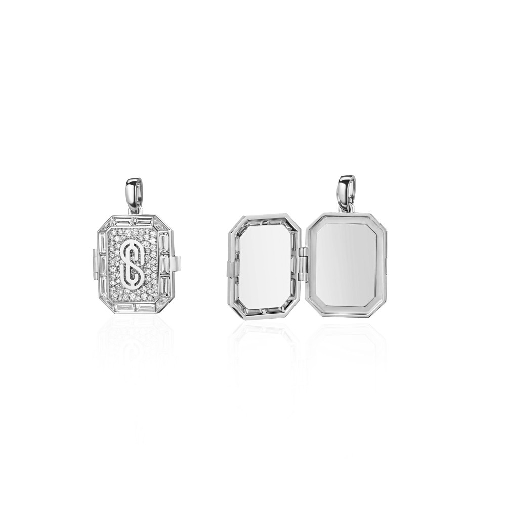 Pendant Book, 18-carat white gold with diamonds