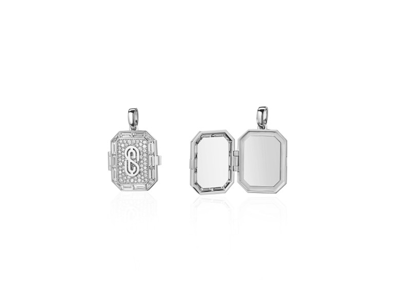 Pendant Book, 18-carat white gold with diamonds