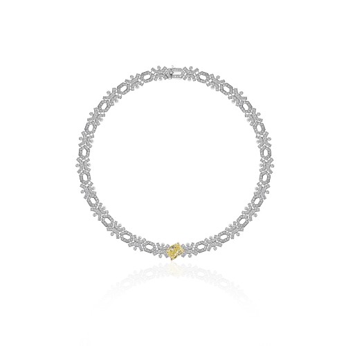 Necklace, 18-carat white gold with diamonds