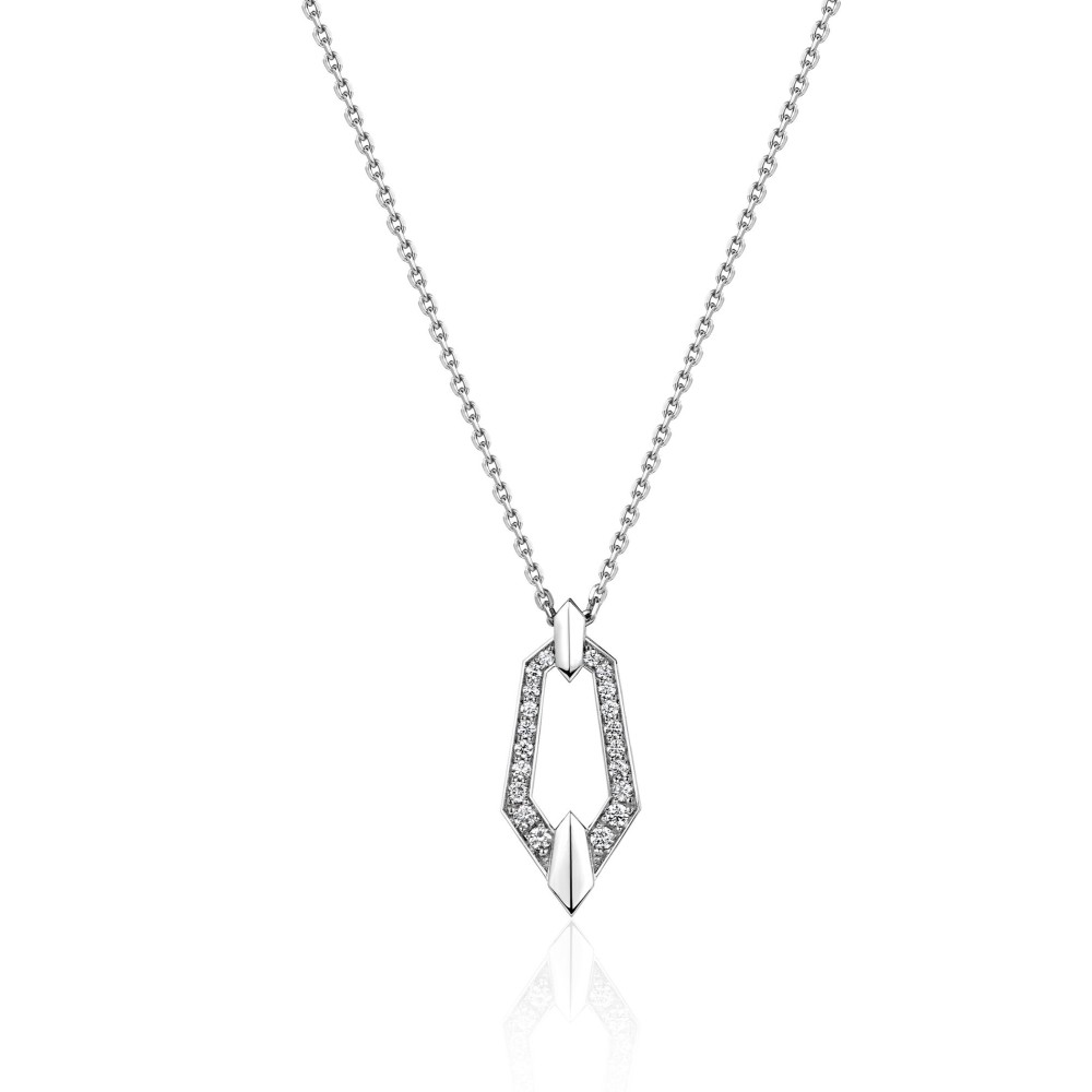 Necklace, 18-carat white gold with diamonds
