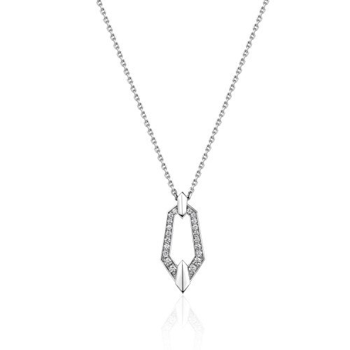 Necklace, 18-carat white gold with diamonds