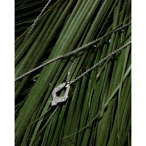 Necklace, 18-carat white gold with diamonds Necklace, 18-carat white gold with diamonds