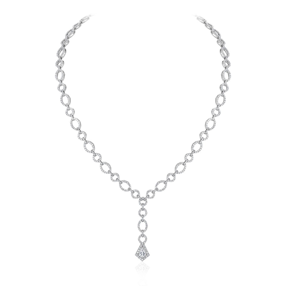 Necklace, 18-carat white gold with diamonds