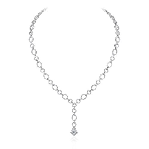 Necklace, 18-carat white gold with diamonds Necklace, 18-carat white gold with diamonds