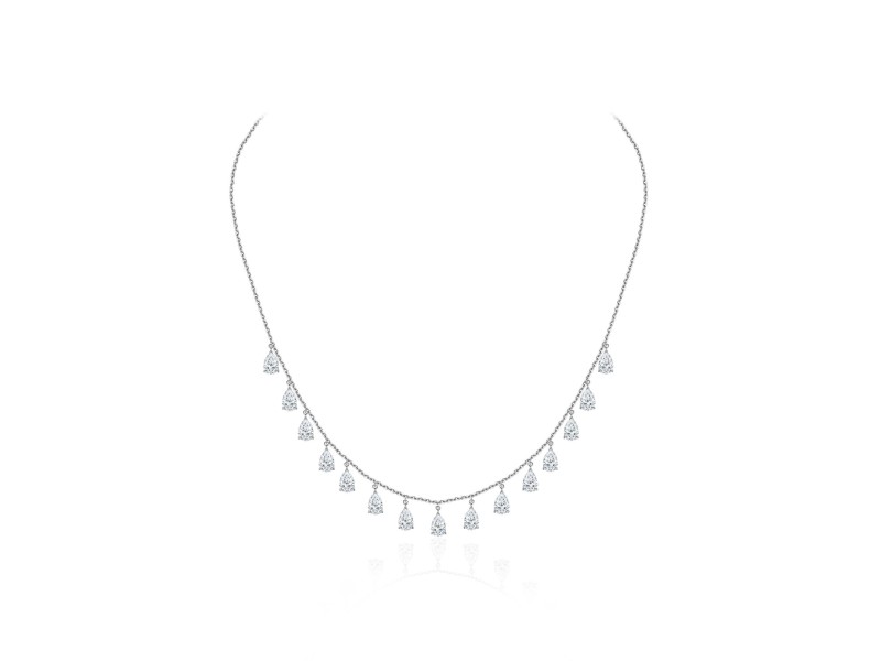 Necklace, 18-carat white gold with diamonds