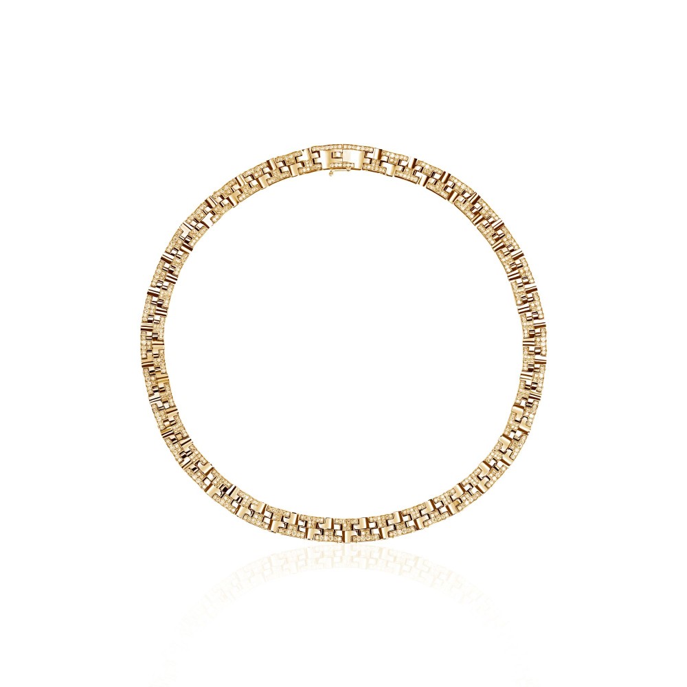 Колье, Желтое золото 750 пробы с бриллиантами