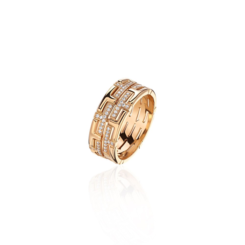 Ring, 18-carat pink gold with diamonds