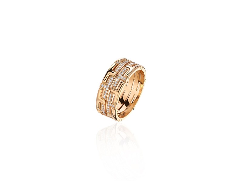 Ring, 18-carat pink gold with diamonds
