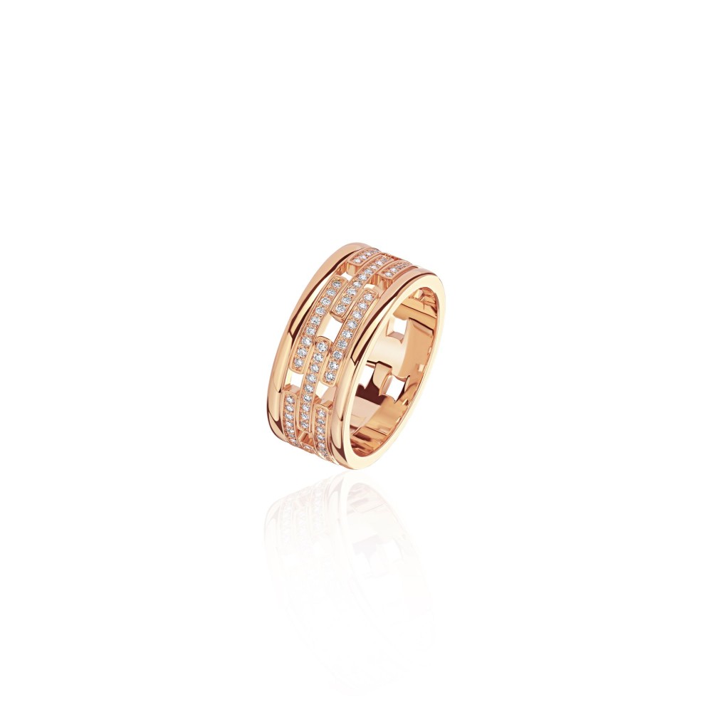 Ring, 18-carat pink gold with diamonds