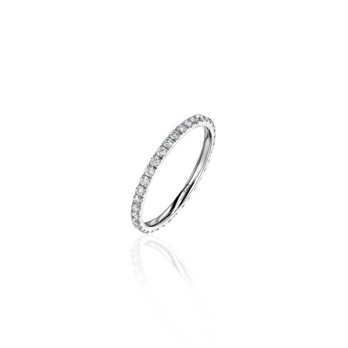 Wedding ring, 18-carat white gold with diamonds Wedding ring, 18-carat white gold with diamonds