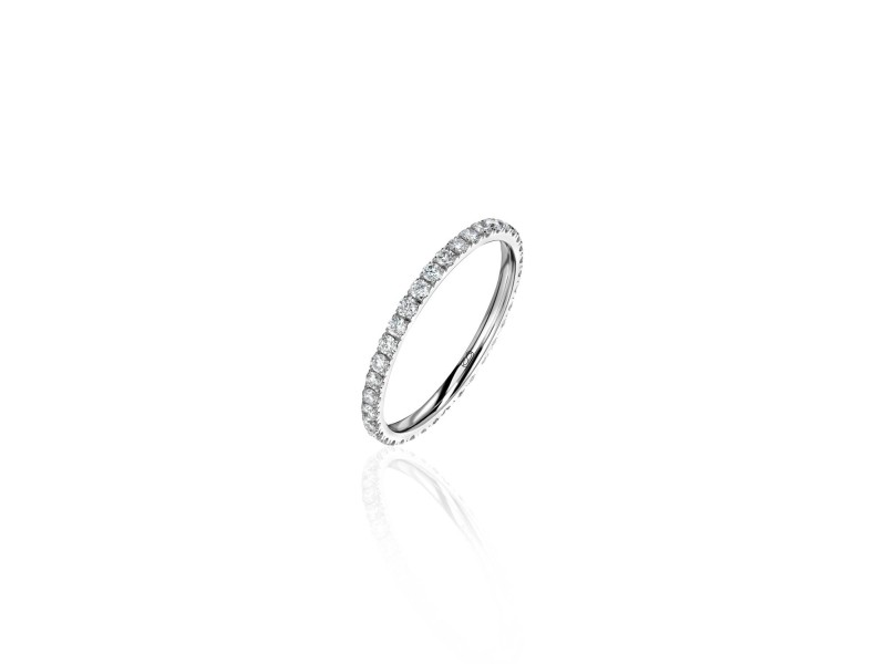 Wedding ring, 18-carat white gold with diamonds