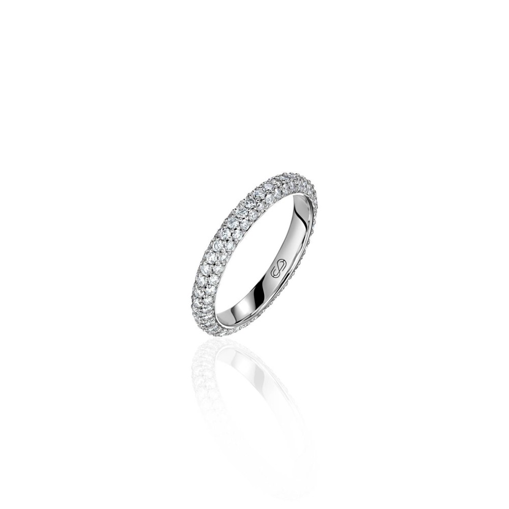 Wedding ring, 18-carat white gold with diamonds