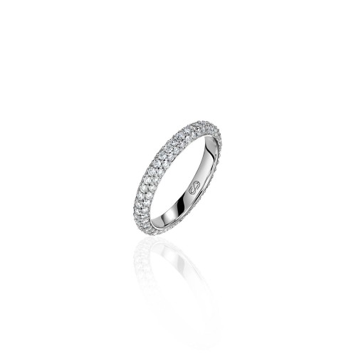 Wedding ring, 18-carat white gold with diamonds Wedding ring, 18-carat white gold with diamonds