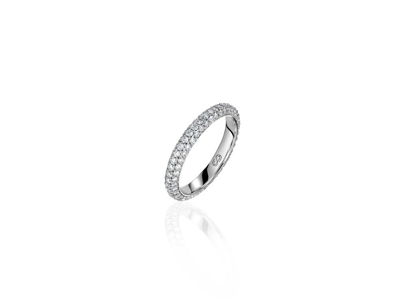 Wedding ring, 18-carat white gold with diamonds
