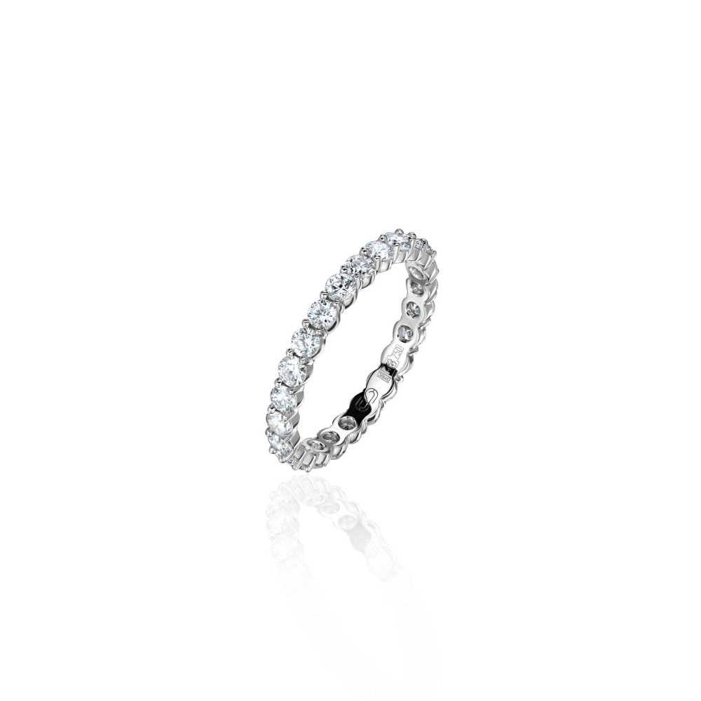 Wedding ring, 18-carat white gold with diamonds