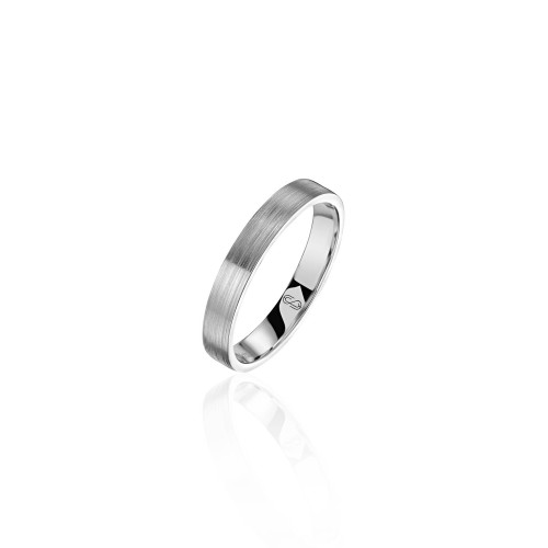 Men's wedding ring, 18-carat matte white gold