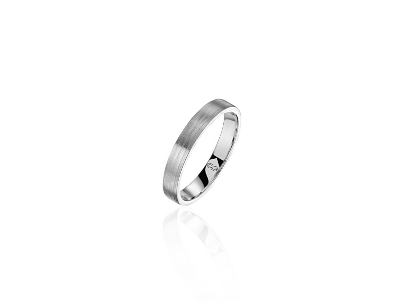 Men's wedding ring, 18-carat matte white gold