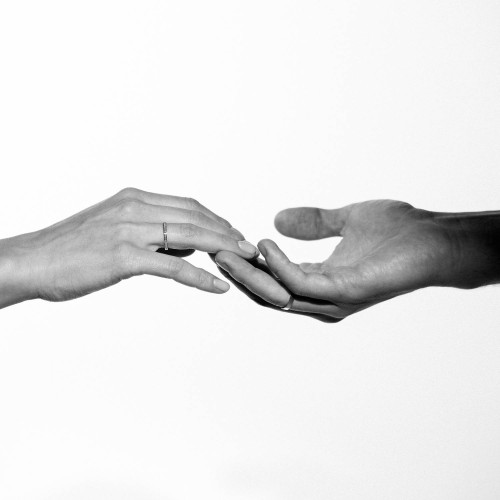 Men's wedding ring, 18-carat matte white gold